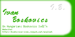 ivan boskovics business card